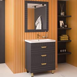 Brevita Мебель для ванной Gloster 80 графит – фотография-1